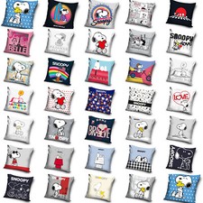 Snoopy Peanuts Motiv Kissenh&uuml;lle Kissen Bezug Kinder 40x40cm Charlie Brown Sally