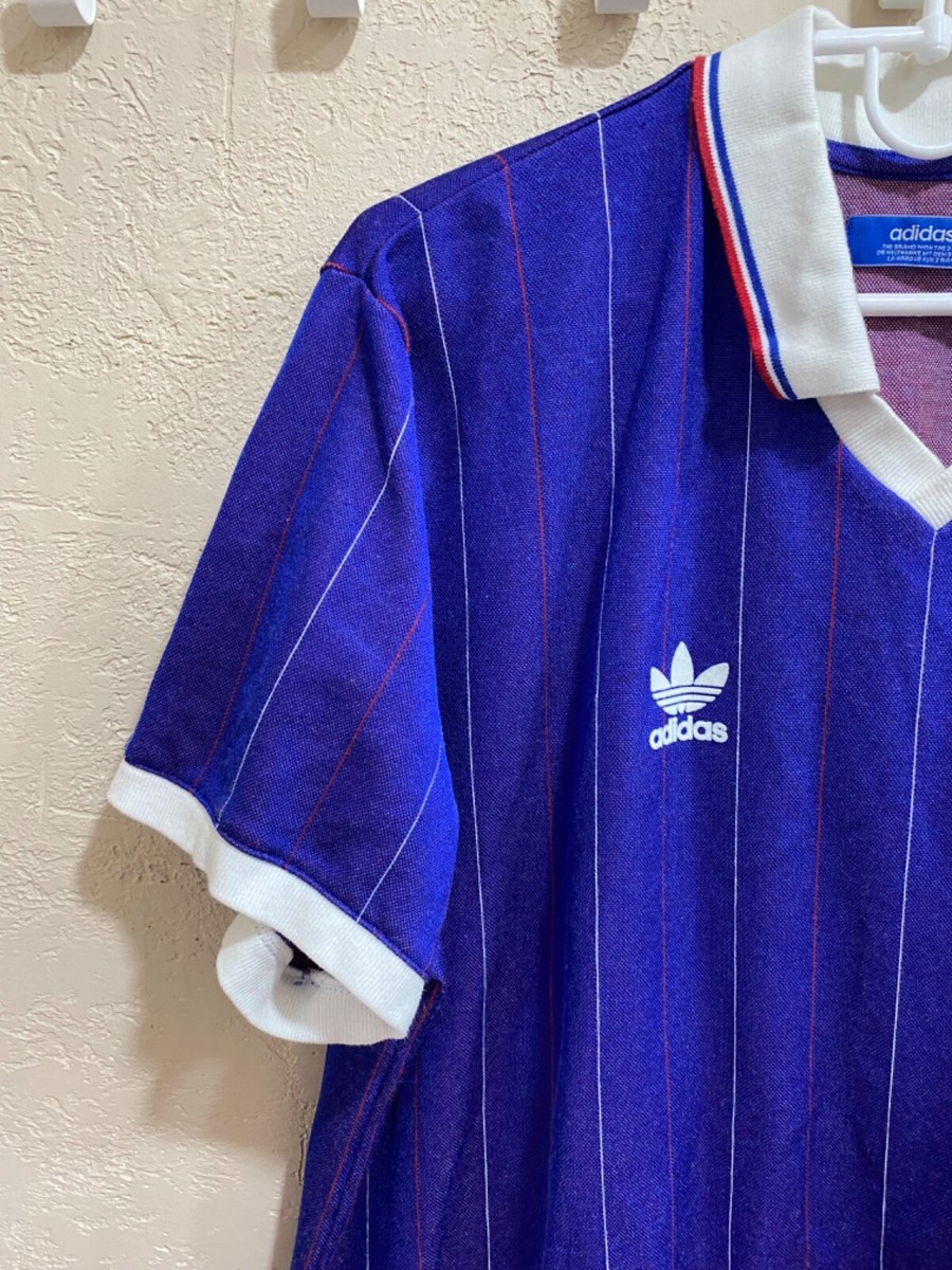 トップス 70s French adidas football shirt Adidas Vintage Soccer Jersey 1970s | Red Black Long Sleeve