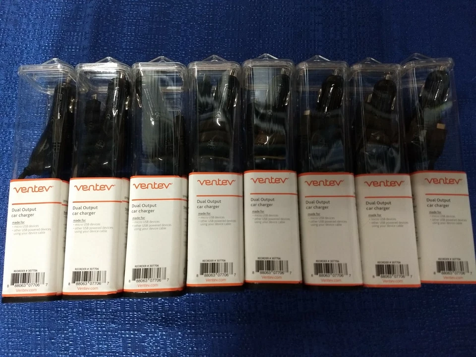 Lote de 8 nuevos cargadores de coche micro USB de doble salida Ventev Foto 4 de 4