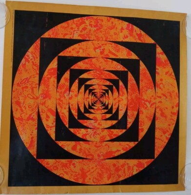 Vintage Original Psychedelic Geometric Poster 1968 David Friedman Blackllight