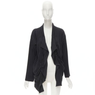 COMME DES GARCONS 1980's Vintage grey black striped wool