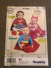 Vintage Simplicity 8193 DC Comics KIDS HERO costume pattern uncut RARE FIND