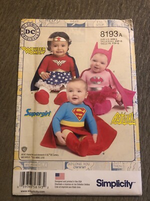 Vintage Simplicity 8193 DC Comics KIDS HERO costume pattern uncut RARE FIND