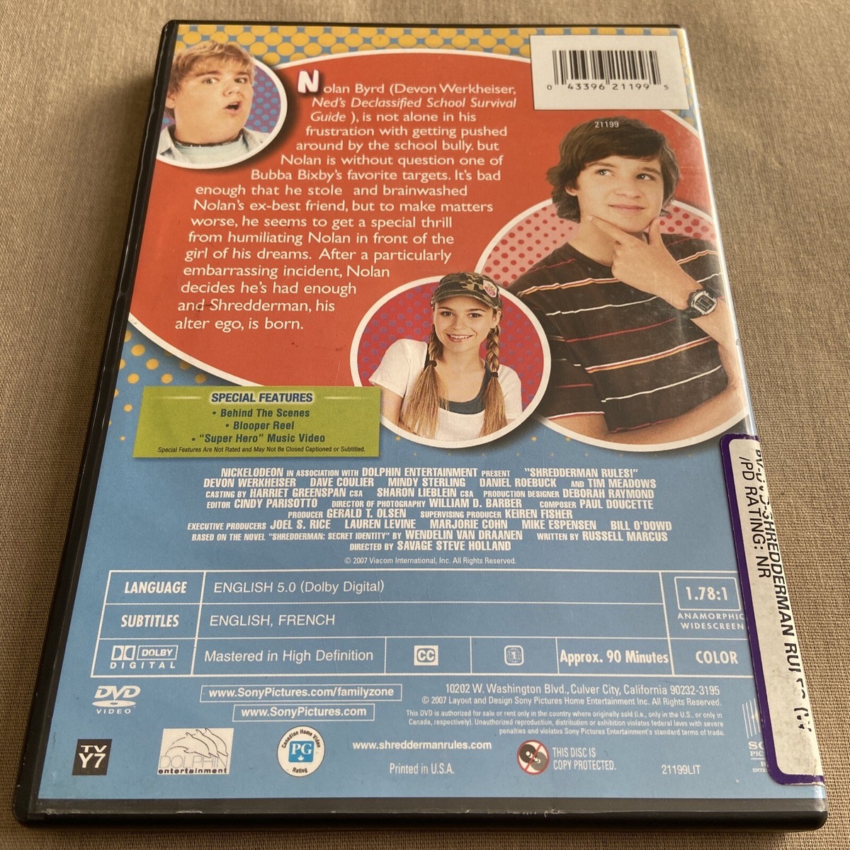 Shredderman Rules (DVD Nickelodeon Movie Original) Devon