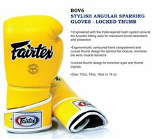 Guantoni da boxe originali Fairtex eleganti guanti angolari sparring lucchett...