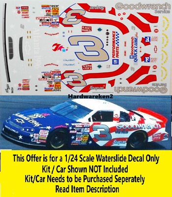 NASCAR DECAL # 3 ATLANTA 1996 GOODWRENCH CHEVROLET MONTE CARLO  EARNHARDT 1/24