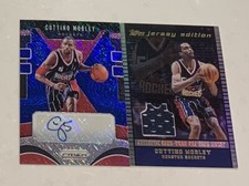 Cuttino Mobley Houston Rockets Blue Shimmer Signed & Topps Jersey (2) Card Lot!
