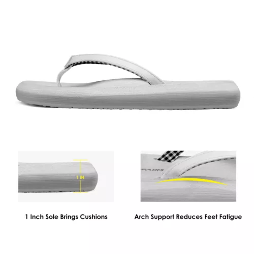 Damen-Flip-Flops Fußgewölbestütze weiche Polster leichte Strand-Riemensandalen - Bild 16 von 30