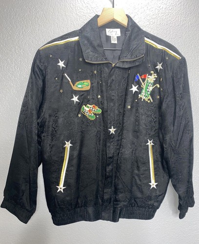 Shiny Collection By New York Vintage Seidenjacke Golf bestickt Gr. Small - Bild 3 von 13