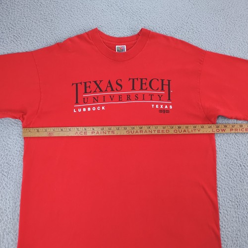 Vintage Texas Tech Red Raiders T Shirt Men XXL Red Single Stitch Fruit of Loom - Picture 7 of 23