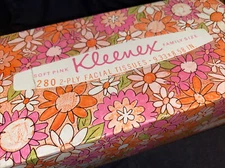 Kleenex Tissue VINTAGE 1971 Pink 2-ply 280 Count Pink Orange Floral Box