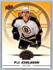 2023-24 UD Boston Bruins Centennial #81 P.J. Axelsson BASE GOLD Boston Bruins