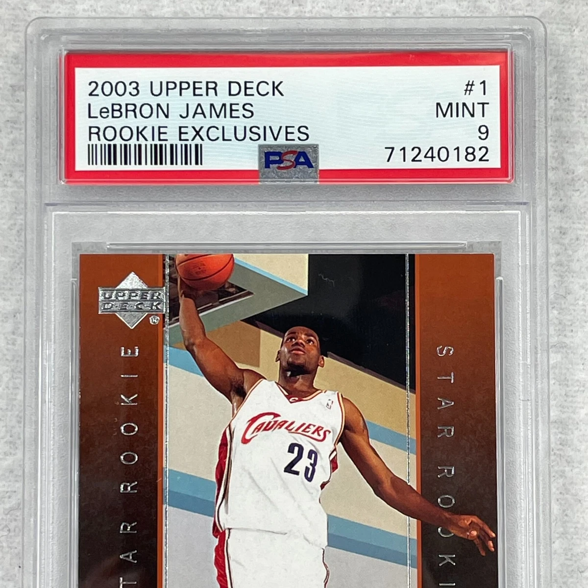 2003-04 Lebron James Upper Deck Rookie Exclusives RC #1 PSA 9 MINT