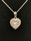 *NEW* Kay Jewelers Sterling Silver Lab Created White “HEART” Sapphire Necklace — photo 5