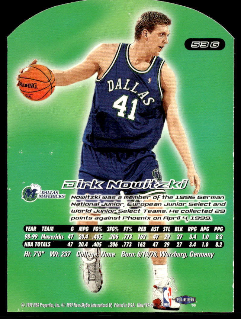 1999-00 Ultra #53G Dirk Nowitzki BASKETBALL Dallas Mavericks | eBay