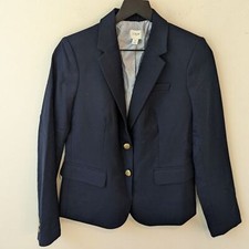 J. Crew Factory 2023 Navy Blue Gold Buttons Original Wool Schoolboy Blazer 4