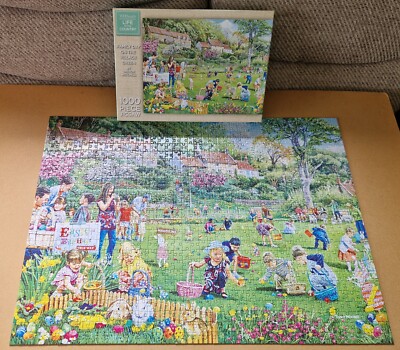 1000-teiliges Puzzle namens FAMILIENTAG AUF DEM VILLAGEGRÜN von W.H.SMITH 
