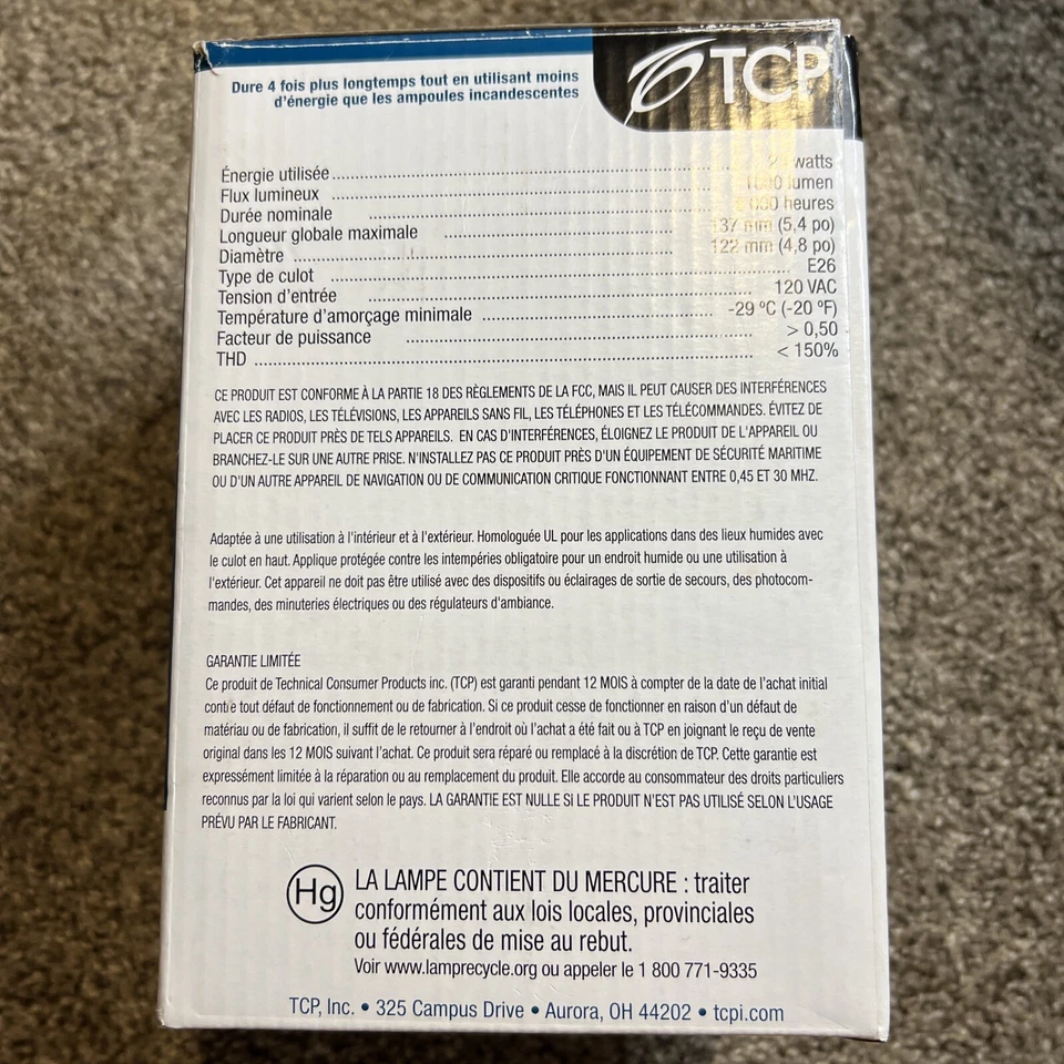 NEW TCP 90W Equivalent PAR38 Med Base Fluorescent Light Bulb - Image 2 of 4
