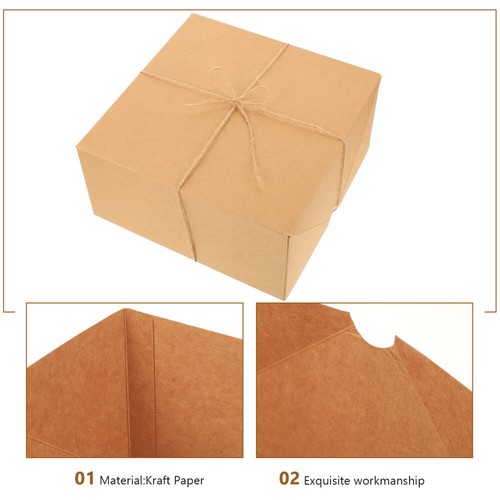 6 Pcs Gift Box Bridesmaid Bridegroom Brown Paper Present Boxes - Picture 2 of 12