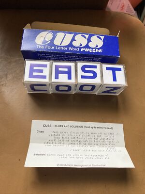 Mülleimer Vintage Cuss - Wortpuzzlespiel mit vier Buchstaben aus der OVP von 1982