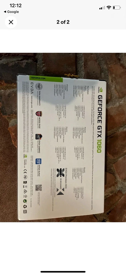 EVGA NVIDIA GeForce GTX 1060 6GB GDDR5 Graphics Card - 06G-P4-6163-KR - Image 2 of 2