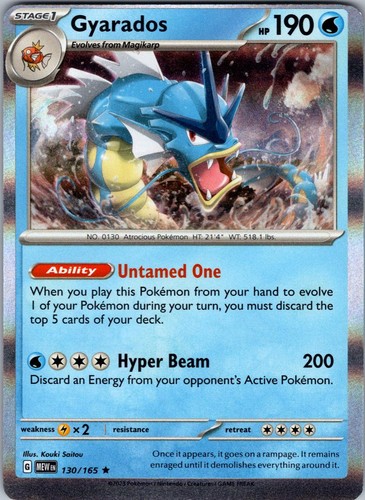 Gyarados 130/165 Rare 151 Pokemon Holo Near Mint