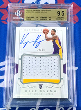 Kyle Kuzma 2017-18 Panini Nationnal Treasures 24/99 Auto Patch RC RPA BGS 9.5