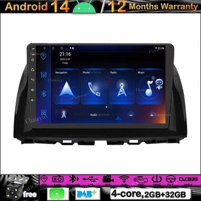 10''Android 14 Autoradio GPS SAT Navi DAB Stereo Carplay for Mazda CX-5 2012-2015