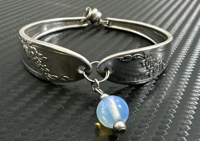 Vintage Silver Plated Spoon Bracelet 7 Inch Queen Bess II Oneida 1946 Pattern