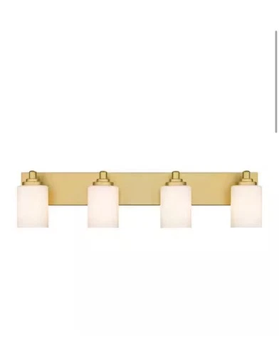 Z-Lite Soledad 4 Light Vanity, Brushed Gold/White - 485-4V-BG - Picture 2 of 2