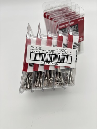 (250 pcs) #8 x 1-1/2" Stainless Phillip Flat Head Tapping Sheet Metal Screws - Picture 2 of 2