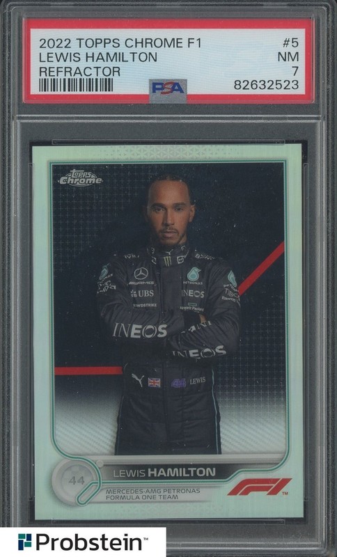 2022 Topps Chrome F1 Racing Refractor #5 Lewis Hamilton PSA 7 NM