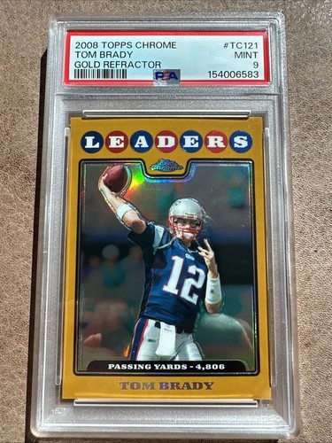2008 Topps Chrome Tom Brady Gold Refractor /199 PSA 9