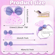 100 Pcs Spring Dog Bow Tie Lace Pet Grooming Accessory