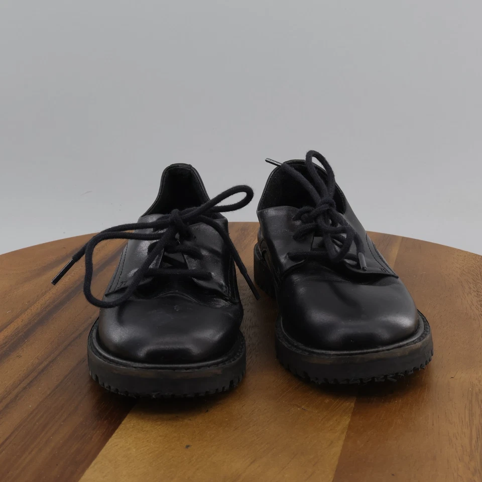 ZARA Kid's Black Metallic Leather Lace Up Derby Shoes Size 9C US/ 26 EU - Image 2 of 4