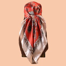 1PC Women's Summer Beach Accessory Fashion Satin Square Scarf 90 90inch Multi-us