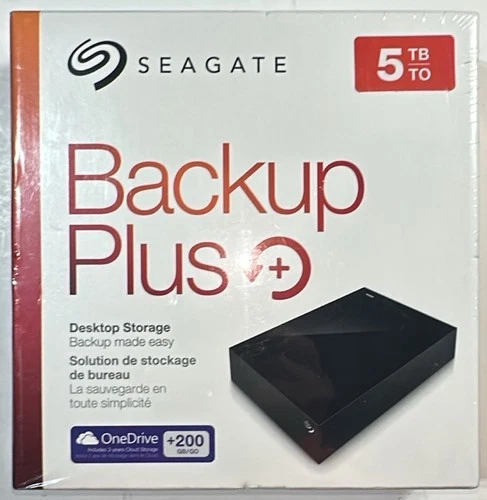Seagate Backup Plus 5TB Desktop Storage #STDT5000100 NEW-Sealed