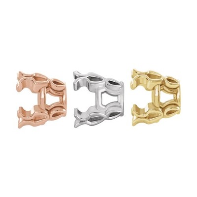 14K 18K Gold, Platinum & Silver 6.5 mm Round Split 4-Prong Earring Setting