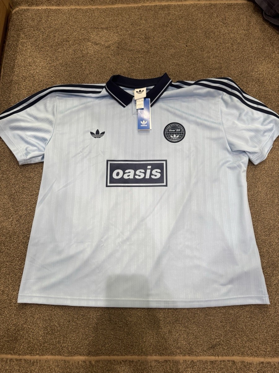 adidas × oasis Live tour Tシャツ　XL Oasis Live '25 x Adidas Tour Jacquard Jersey | Blue | Large