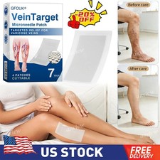 1box/4pcs Vein Target Microneedle Patch Natural Ingredients Leg Care Patch US