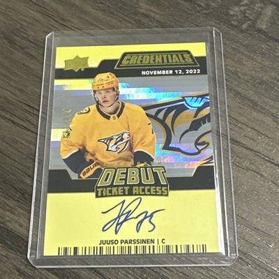 2022-23 Upper Deck Credentials - Debut Ticket 48/125  Autographs Juuso Parssinen