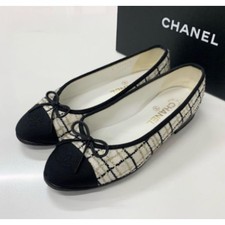 Zapatos planos de ballet Chanel marca de coco cinta talla 37 clásicos elegantes bailarina