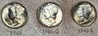 1945 P Philadelphia D Denver S San Francisco Mercury Dimes Silver 10C .10
