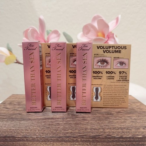 3 piezas de máscara de pestañas Too Faced Better Than Sex mini tamaño de viaje 4,8 g/0,17 oz nueva en caja - Imagen 1 de 7