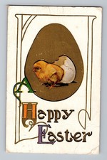 Hatching Chick from Egg A Happy Easter Postcard Embossed Series #11 1910 Art