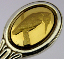 SOLID STERLING SILVER KINGFISHER SPOON LONDON 1975 BIRD ANIMAL