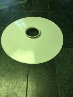 VINTAGE INDUSTRIAL MILK GLASS FLAT SHADE