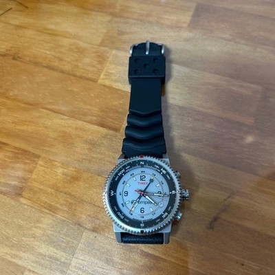 TIMEX EXPEDITION E-COMPASS WATCH LEATHER T49551 Black Round Analog Japan