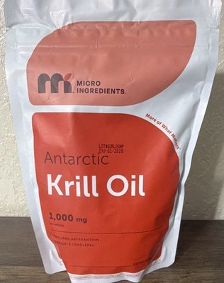 Micro Ingredients Antarctic Krill Oil 1000mg Softgels Omega-3 EPA DHA 300ct