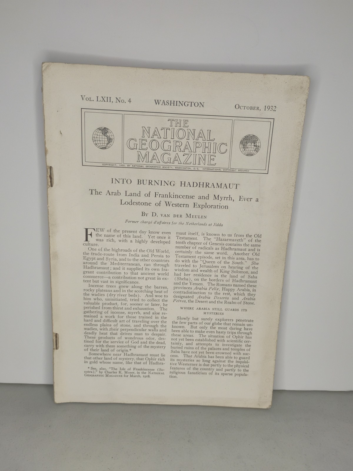 October 1932 The National Geographic Magazine Volume 62 Number 4 - Missing Cover